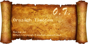Országh Timótea névjegykártya